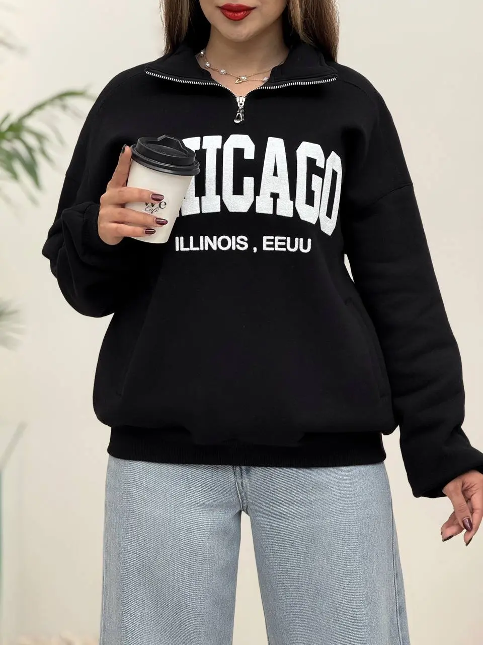 3995-دورس نیم زیپ chicaGo (ایراددار)